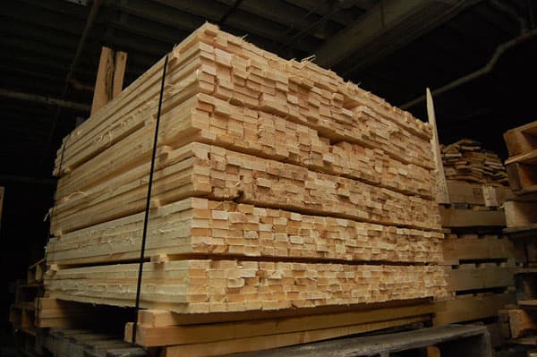 A stack of wood that will be used for Custom Pallets