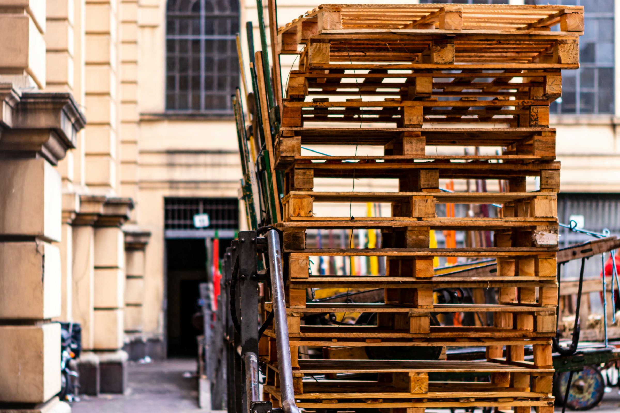 Pallets being returned on a Forklift